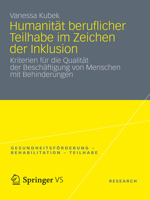 cover image of Humanität beruflicher Teilhabe im Zeichen der Inklusion